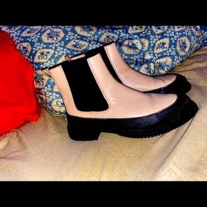 Pink and Black Camper Ankle Boots